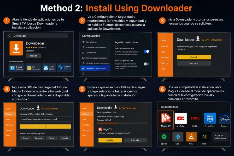 Instalar Magis TV en Smart TV usando Downloader