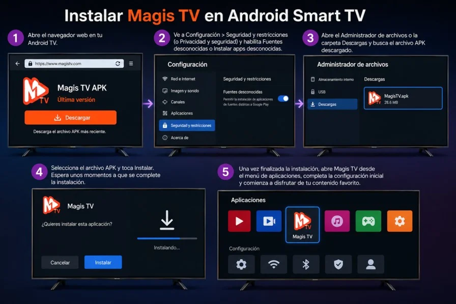 Instalar Magis TV en Smart TV Android y comprobar la compatibilidad